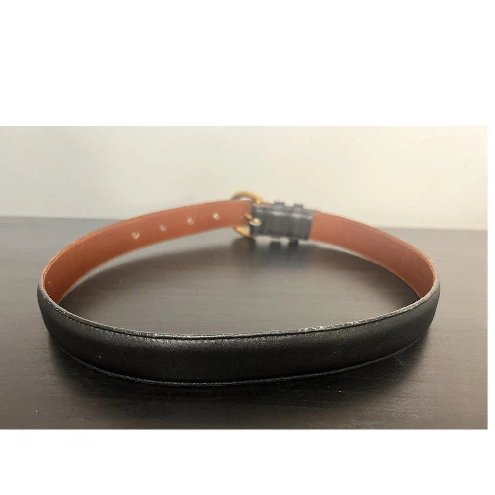 VTG 90's Coach Black Full Grain Leather Belt Petite XS Brass Horseshoe Buckle